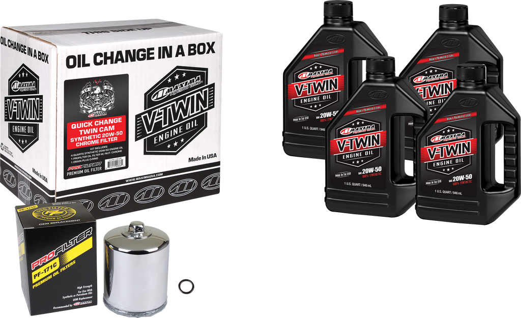 Maxima Racing Quick Change Twin Cam Synthetic Engine Oil Change Kit