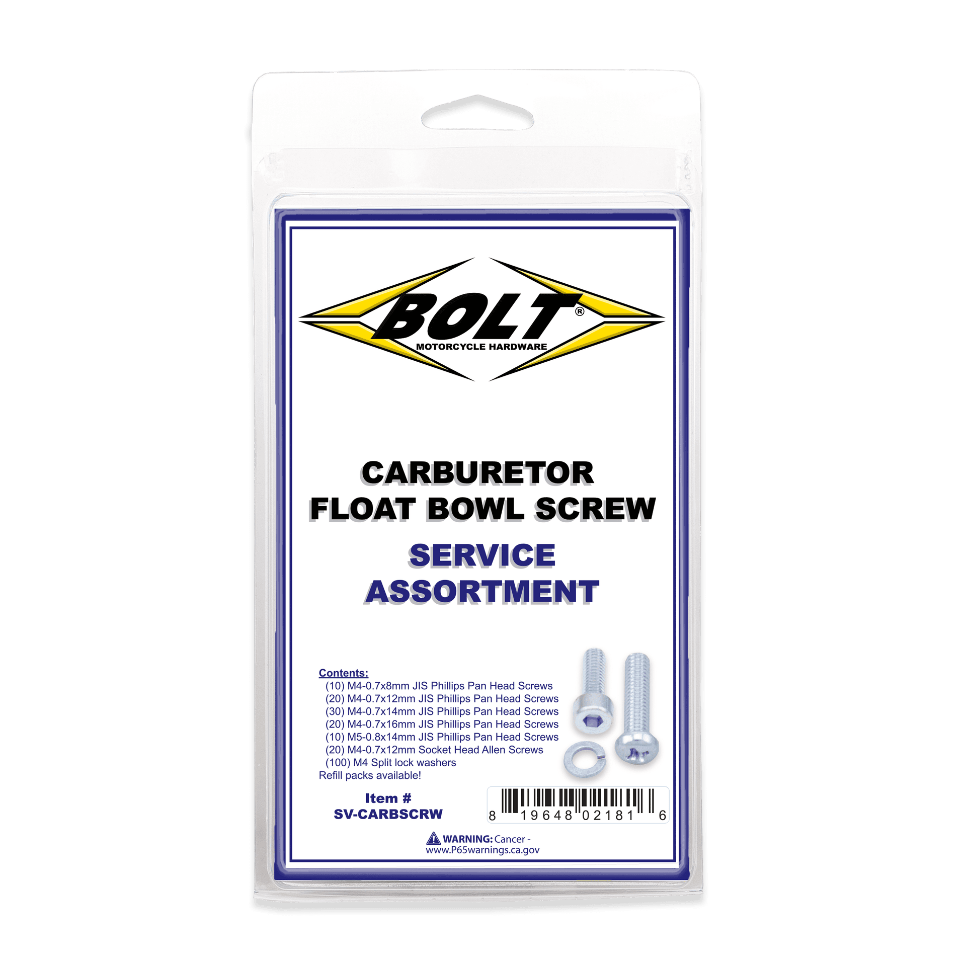 Carburetor Float Bowl Screw 210/PK