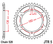 JT Rear Steel Sprocket 525 Pitch - Image 122