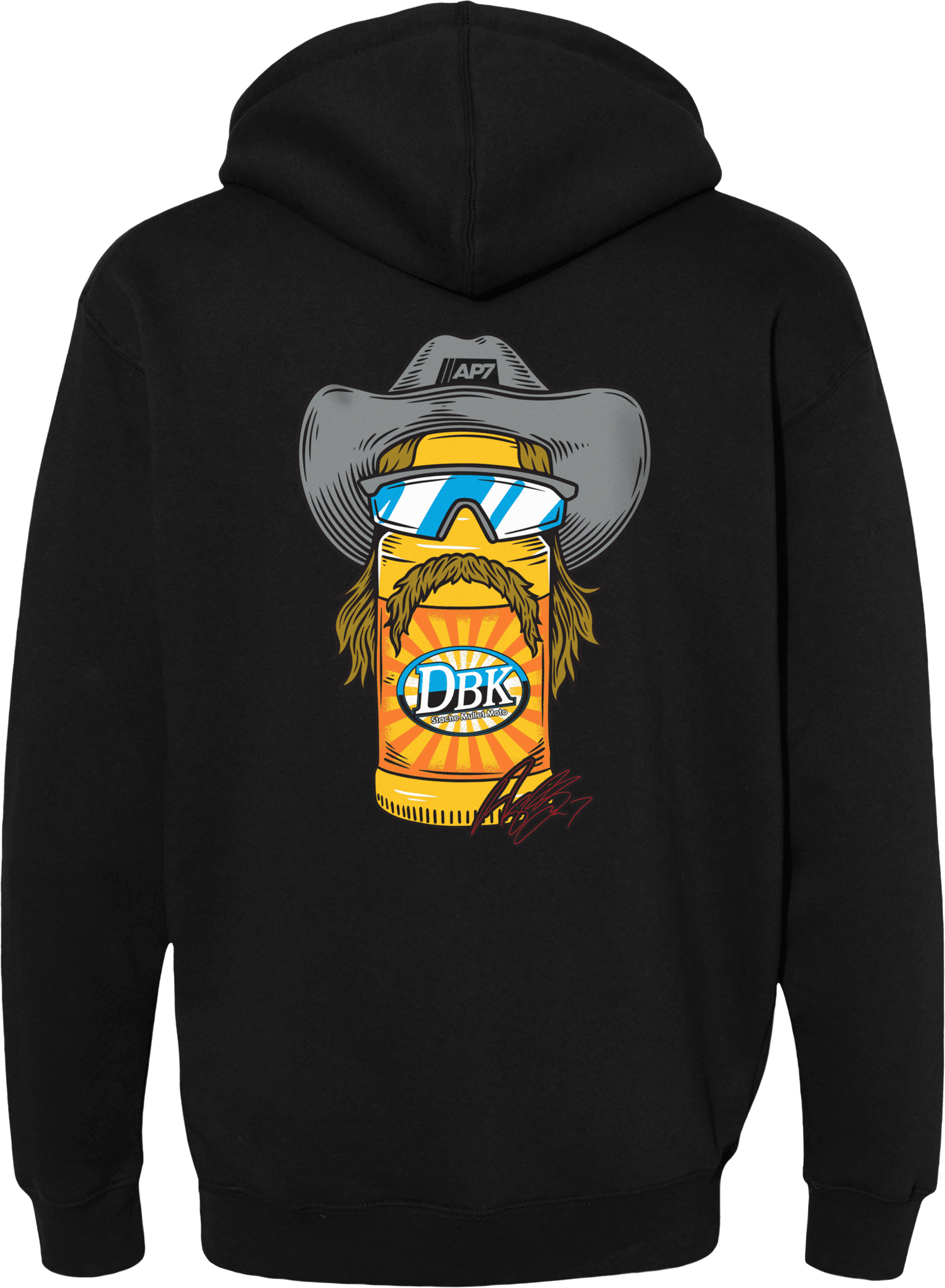 Stache Mullet Moto Youth Hoodie - Image 2