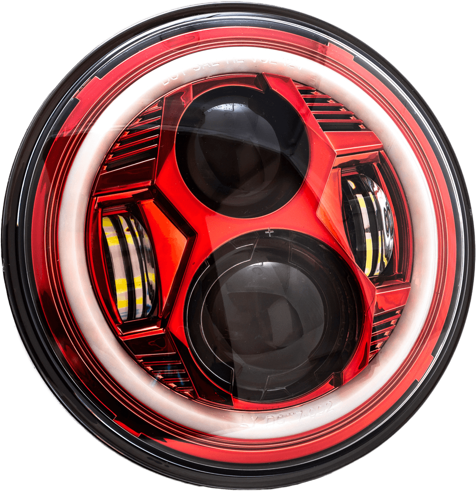 7" LED HEADLIGHT BLACK HALO INDIAN - Image 7