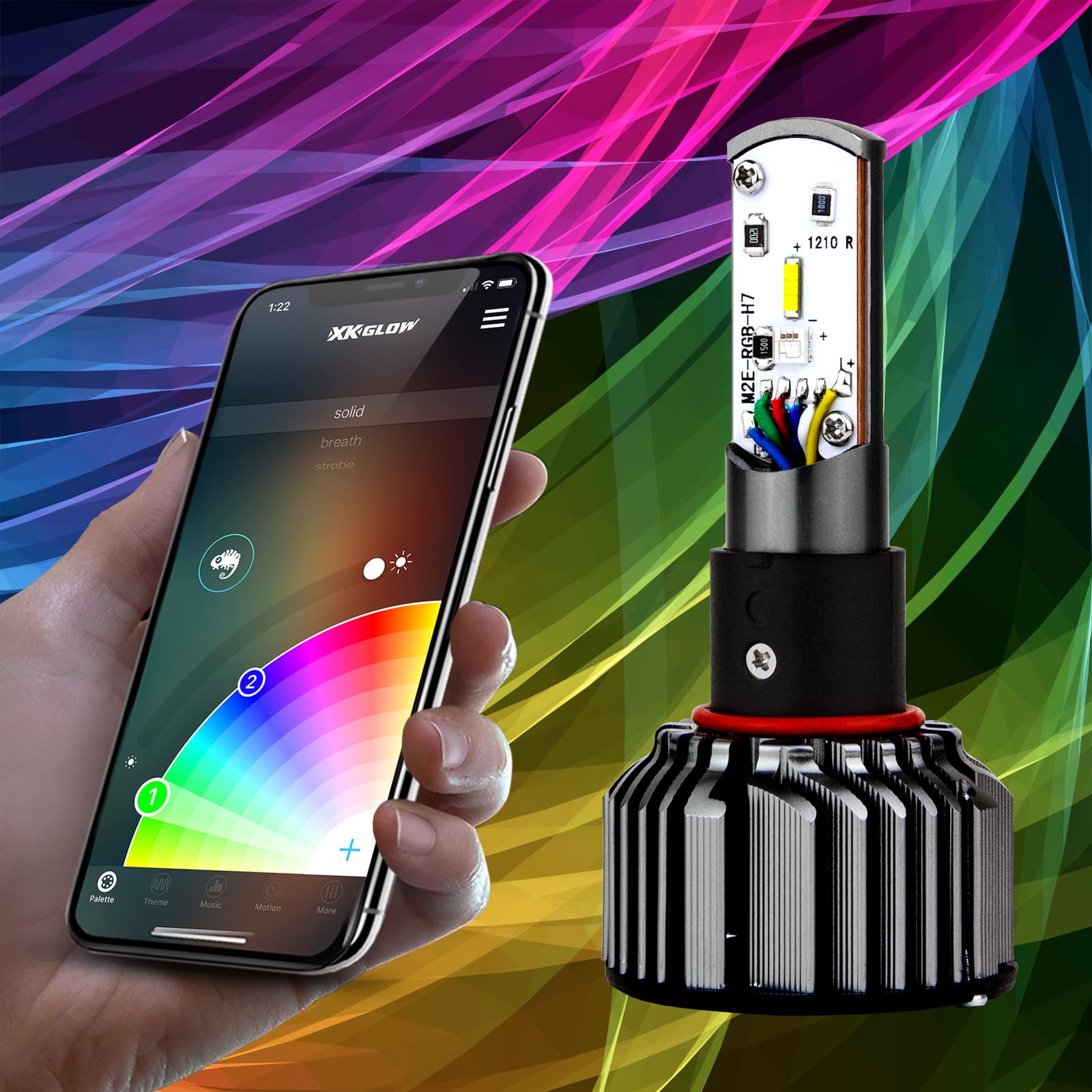 H4 LED RGB Bulb Kit - Image 2