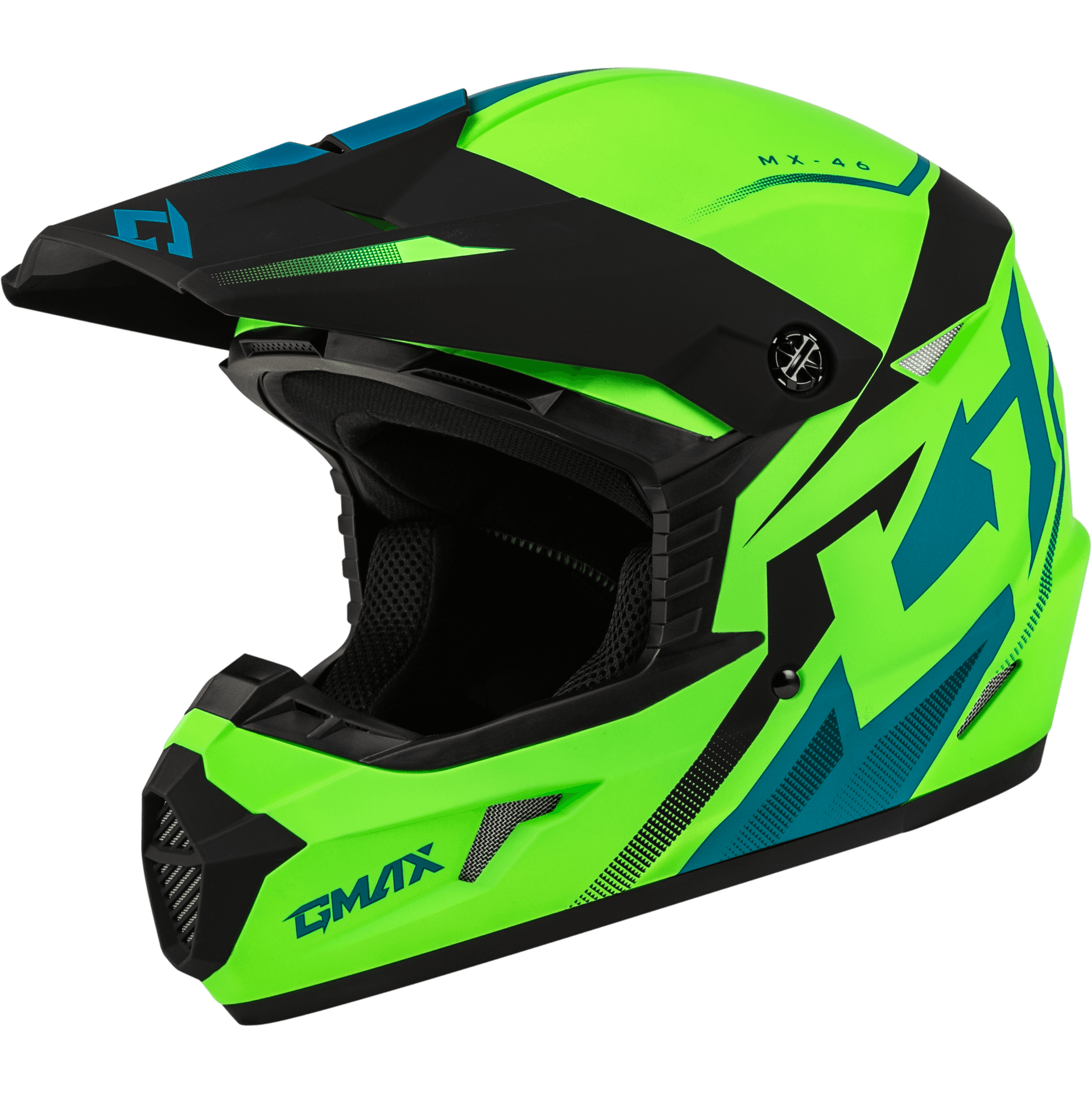 MX-46 COMPOUND HELMET MATTE HI-VIS GREEN/BLK/BLUE XL