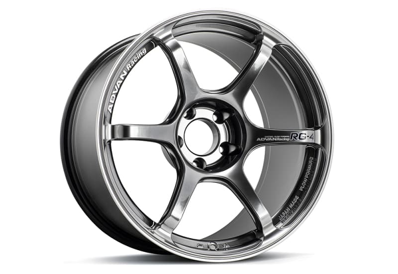 Advan RG-4 18x9 +25 5x114.3 Racing Hyper Black and Ring Wheel