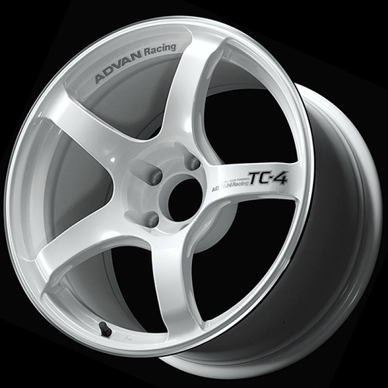 Advan TC4 18x9 +35 5x114.3 Racing White Metallic Ring Wheel