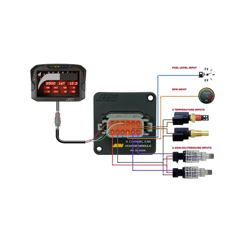 AEM 6-Channel CAN Sensor Module for CD Carbon Dash with Bosch CAN 2.0b Support - Image 4