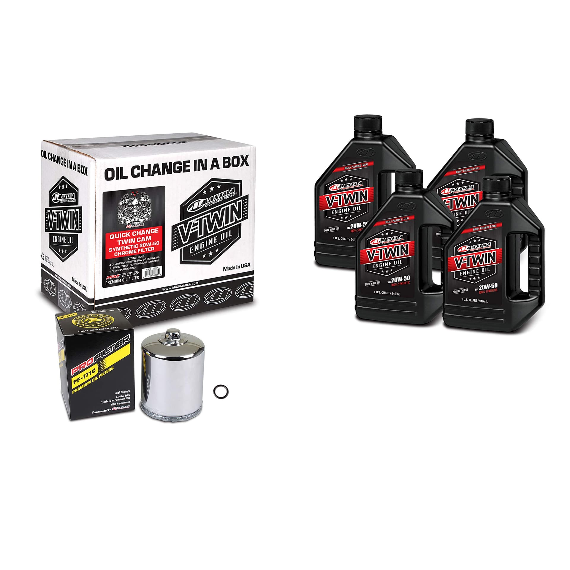 Maxima Racing Quick Change Twin Cam Synthetic Engine Oil Change Kit