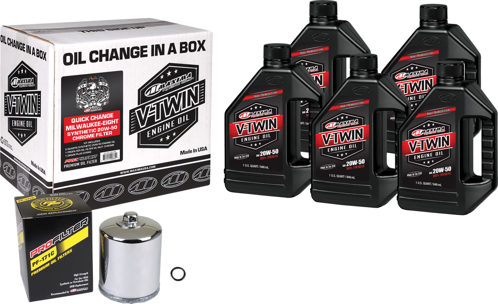 Maxima Racing Quick Change Twin Cam Synthetic Engine Oil Change Kit