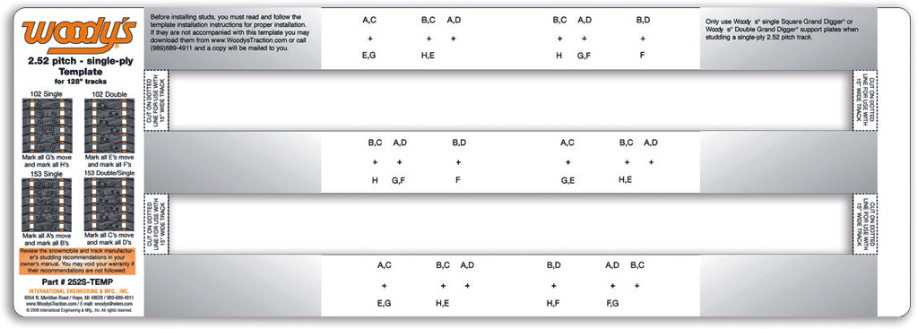 252S Studding Template