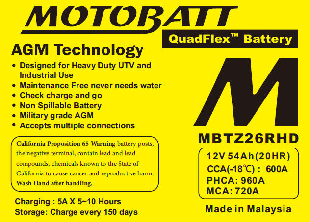 MotoBatt Quadflex AGM Batteries
