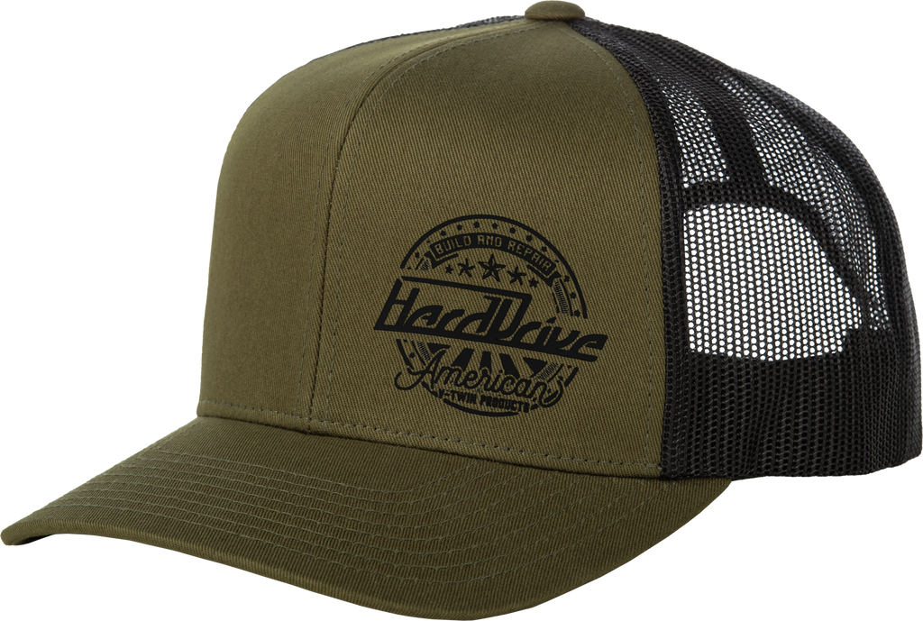 HARDDRIVE EMBLEM HAT BLACK/OD GREEN OS