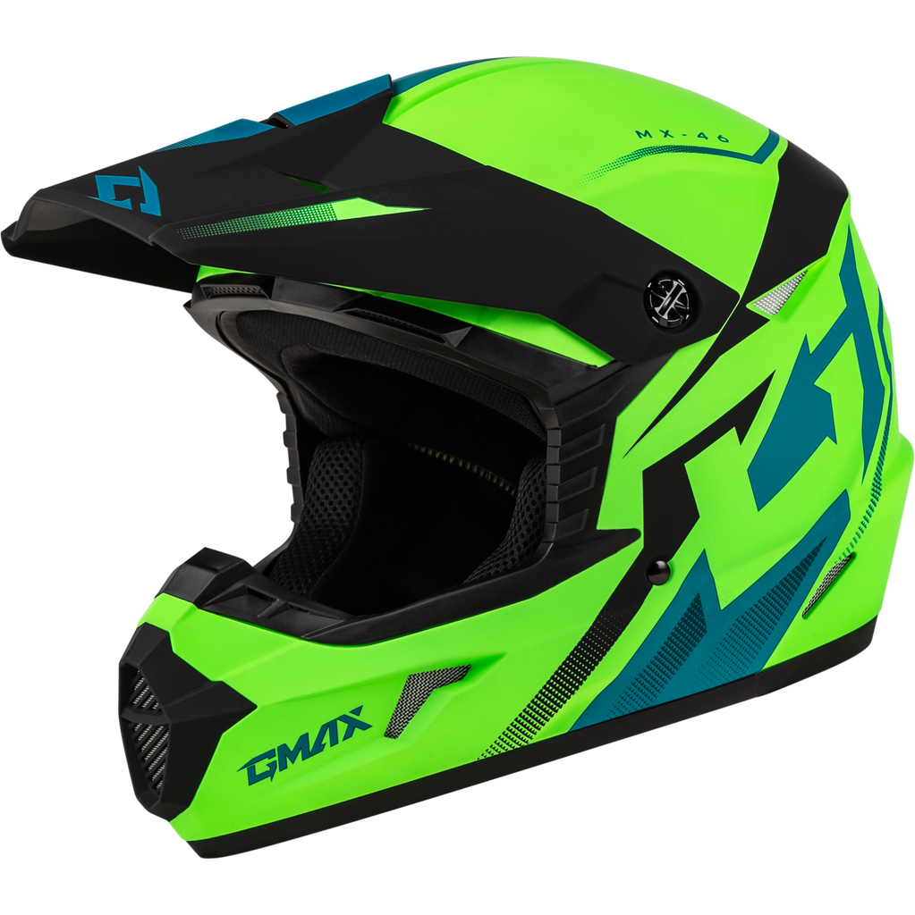 MX-46 COMPOUND HELMET MATTE HI-VIS GREEN/BLK/BLUE XL