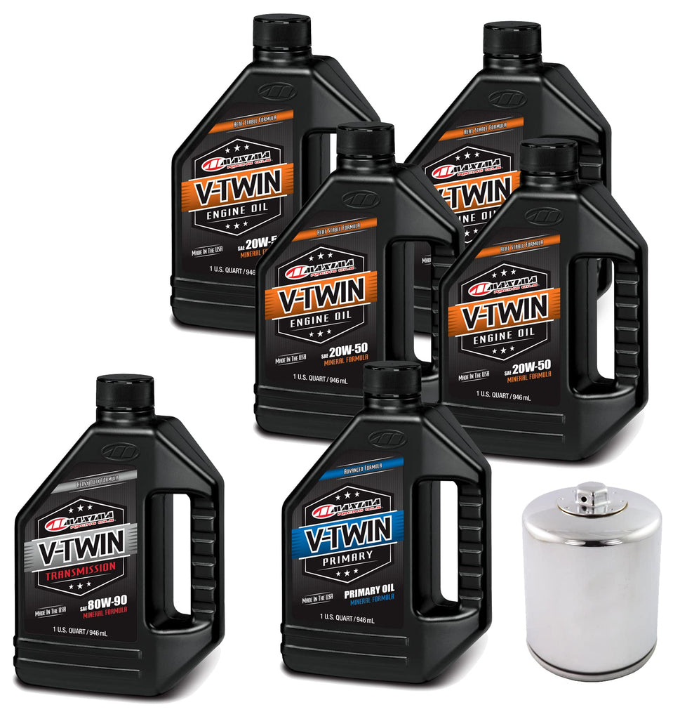 Maxima Racing Sportster Synthetic 20W-50 Complete Oil Change Kit