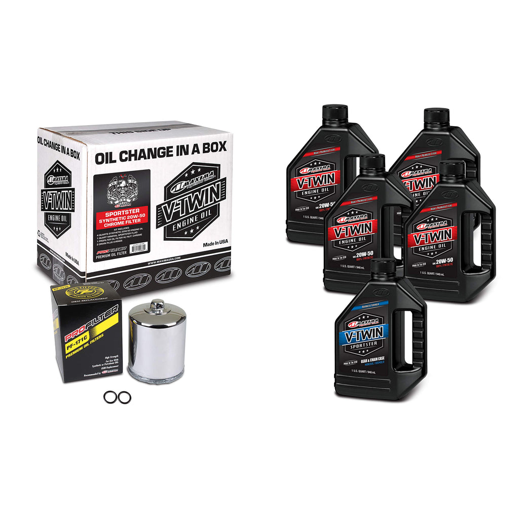 Maxima Racing Sportster Synthetic 20W-50 Complete Oil Change Kit