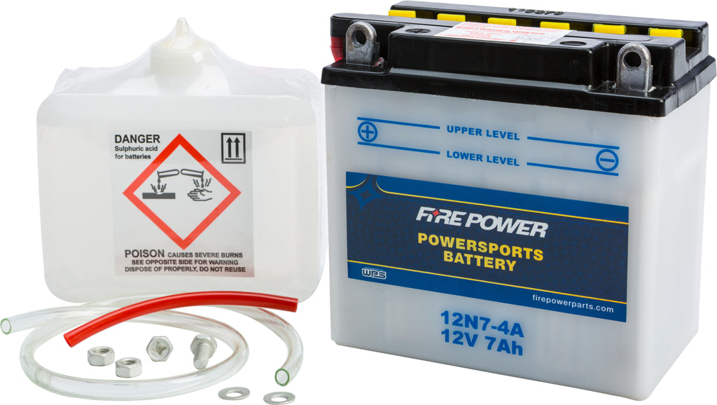 Fire Power Heavy Duty Battery W/ACID 12N7-4A