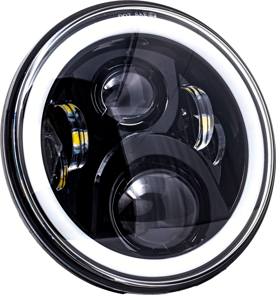 7" LED Headlight Full Halo w/ Mount Adapter