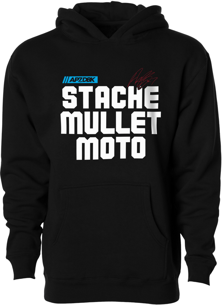 Stache Mullet Moto Youth Hoodie