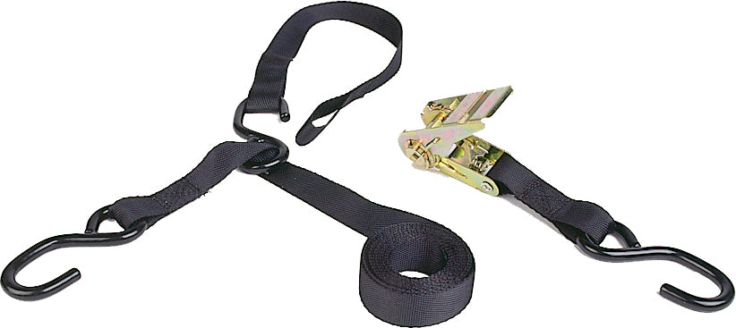 Triple Hook Ratchet Tie-Down 8ft w/Soft Hook