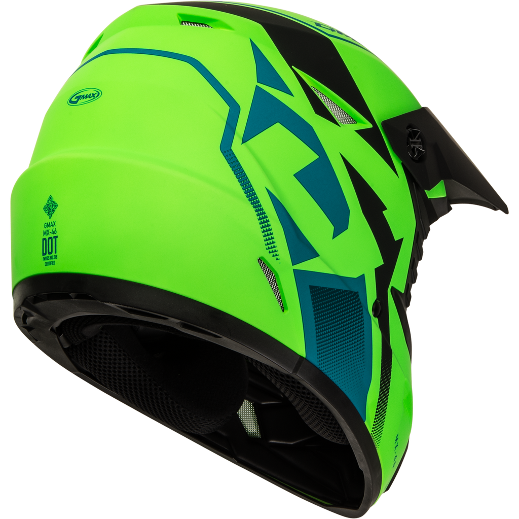 MX-46 COMPOUND HELMET MATTE HI-VIS GREEN/BLK/BLUE XL