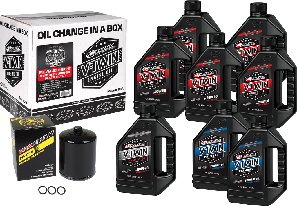 Maxima Racing Sportster Synthetic 20W-50 Complete Oil Change Kit