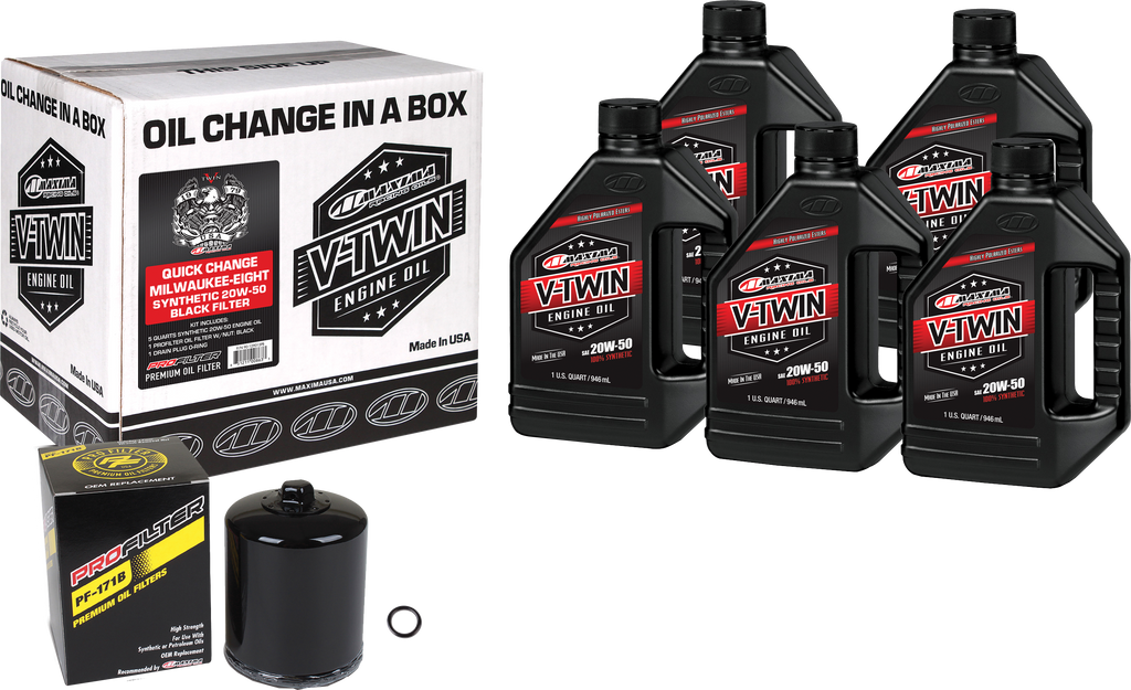 Maxima Racing Quick Change Twin Cam Synthetic Engine Oil Change Kit