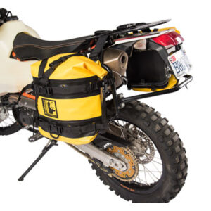Tusk Pannier Racks with Wolfman Expedition Dry Saddle Bags Yellow for Suzuki DR-Z 400S 2000-2009